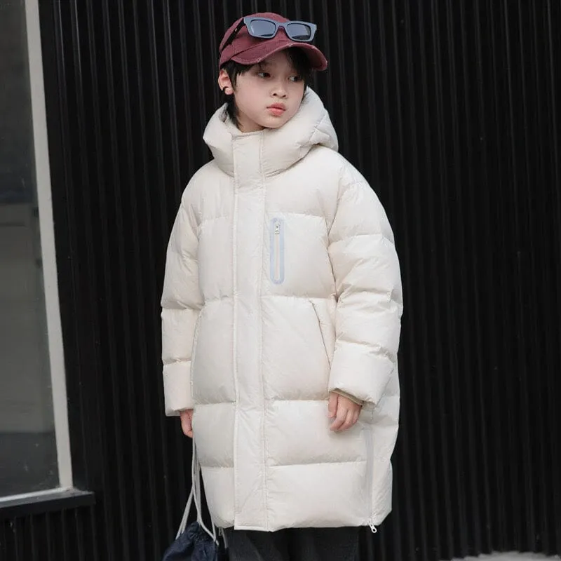 360 Warmth Hooded Mid-Length Down Coat