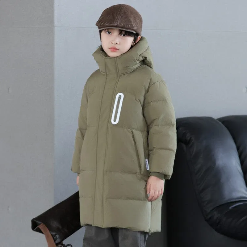 360 Warmth Hooded Mid-Length Down Coat