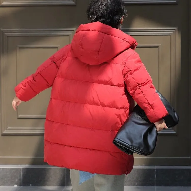 360 Warmth Hooded Mid-Length Down Coat