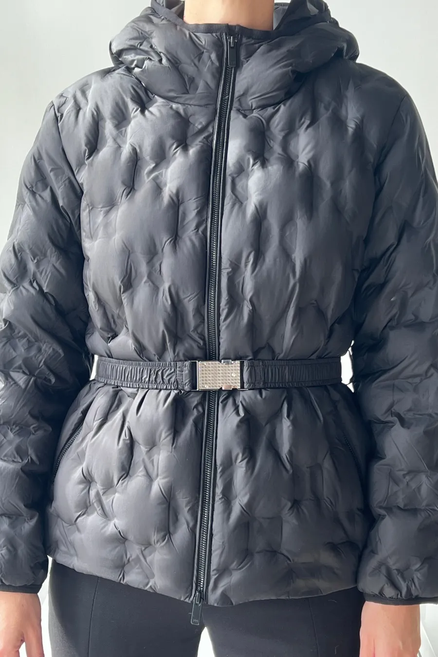 Belted Black Puffer Jacket