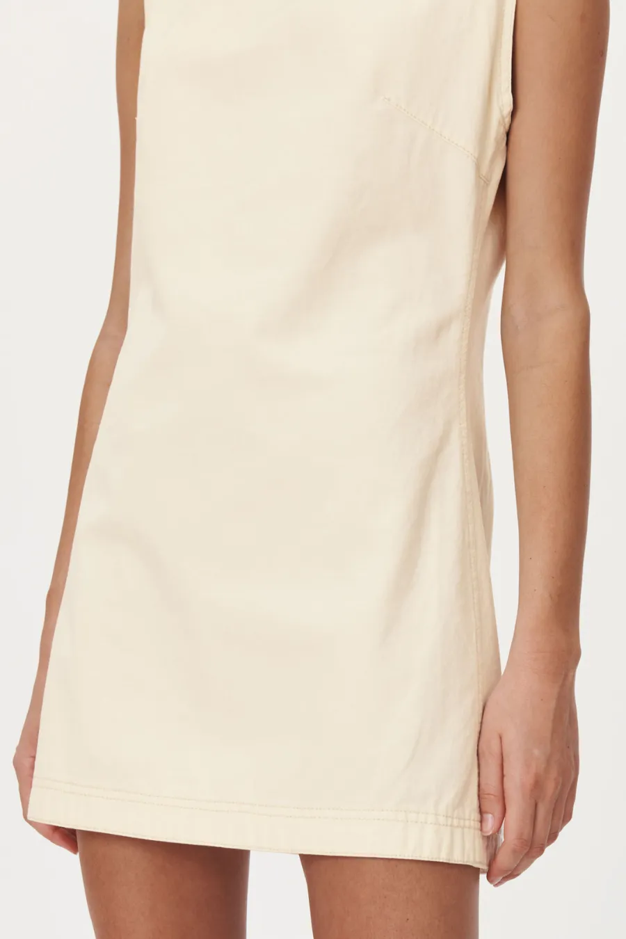 Bowe Denim Mini Dress Creme