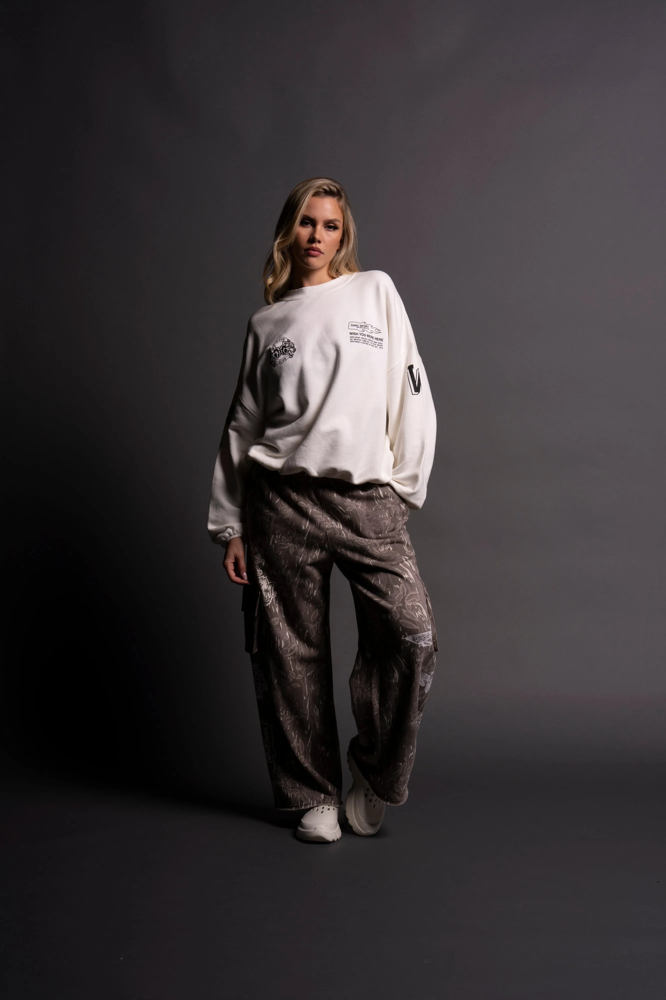 Established S. Hall Unisex Crewneck in Cream