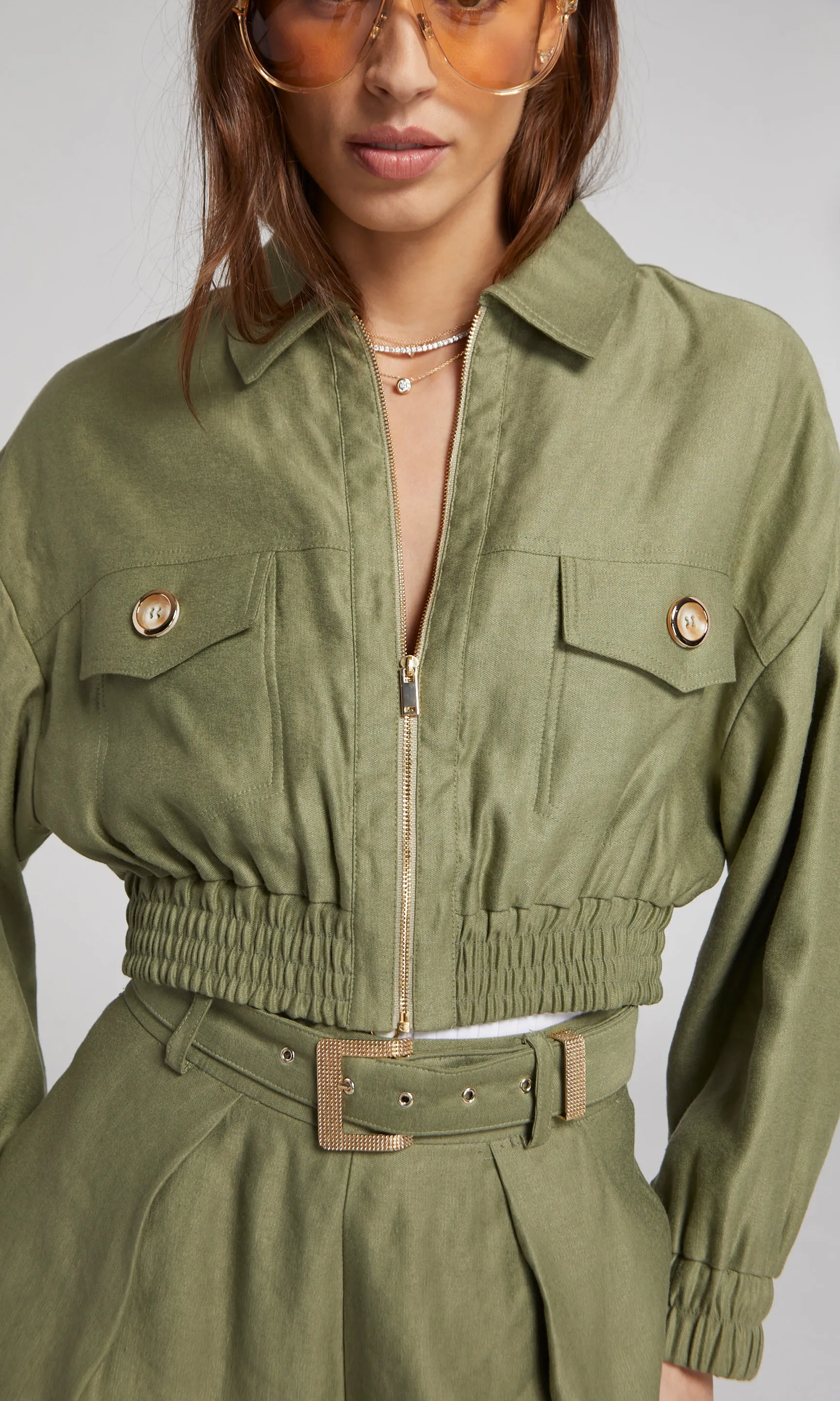 Farrah Linen Bomber