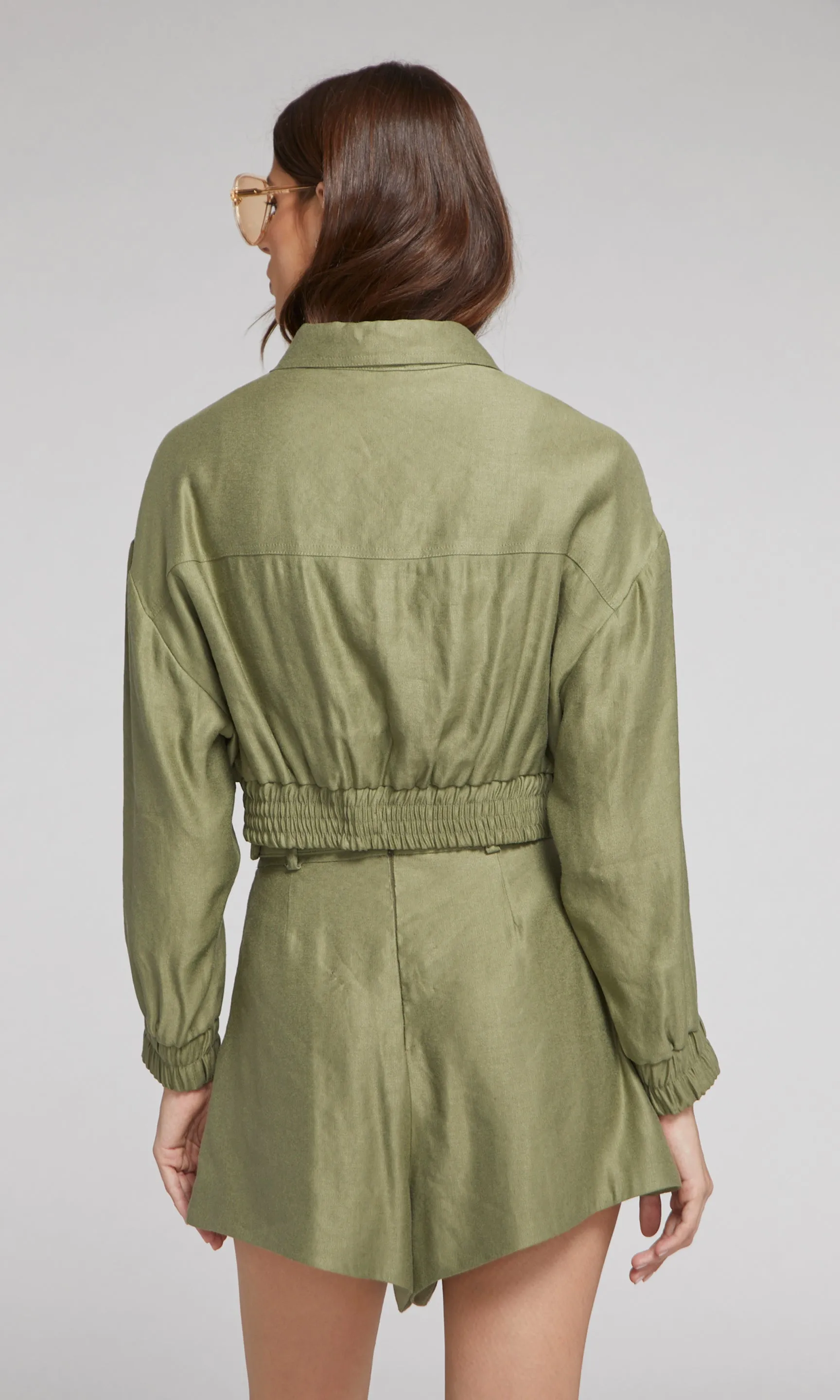 Farrah Linen Bomber