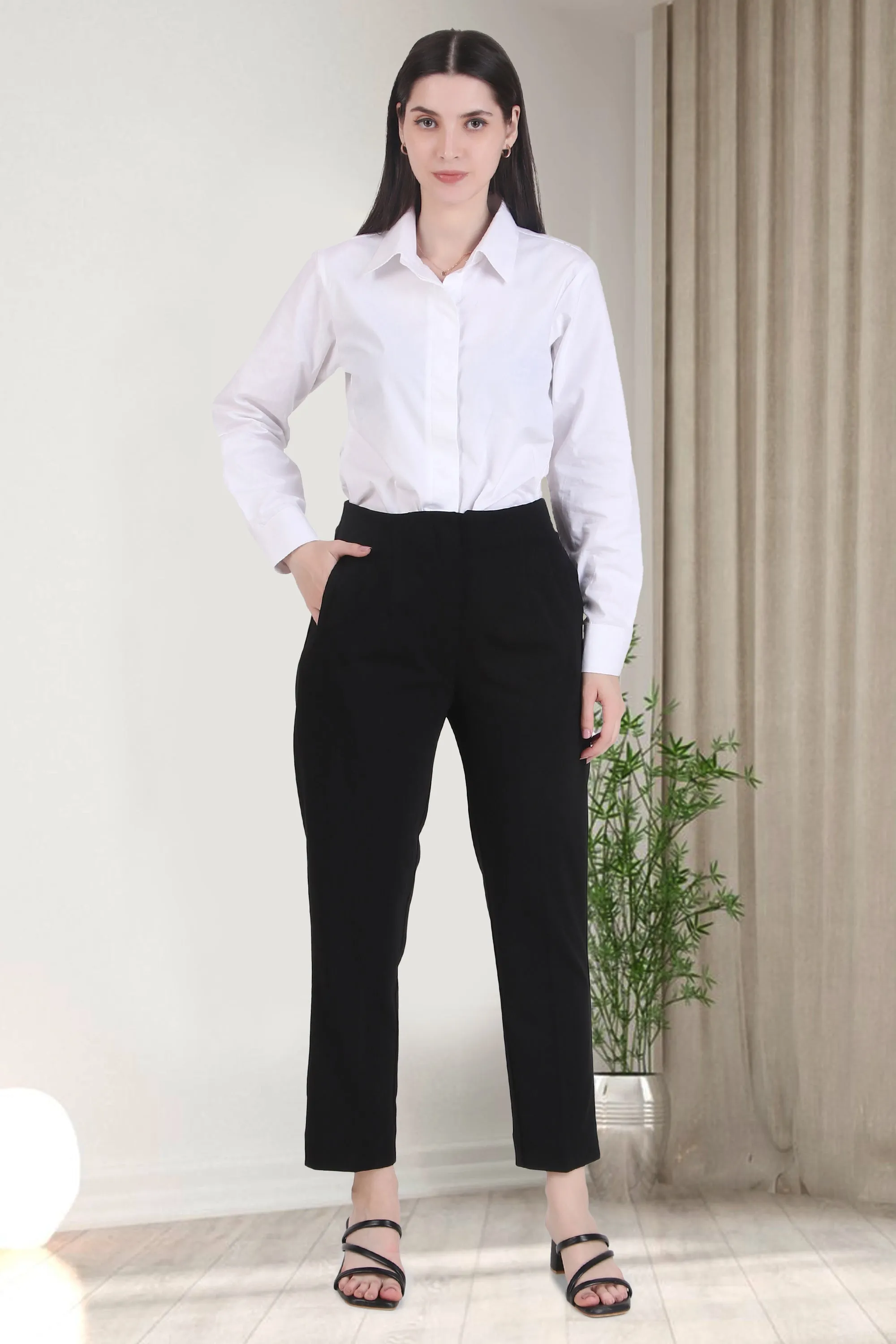 High Waist Trousers, Black