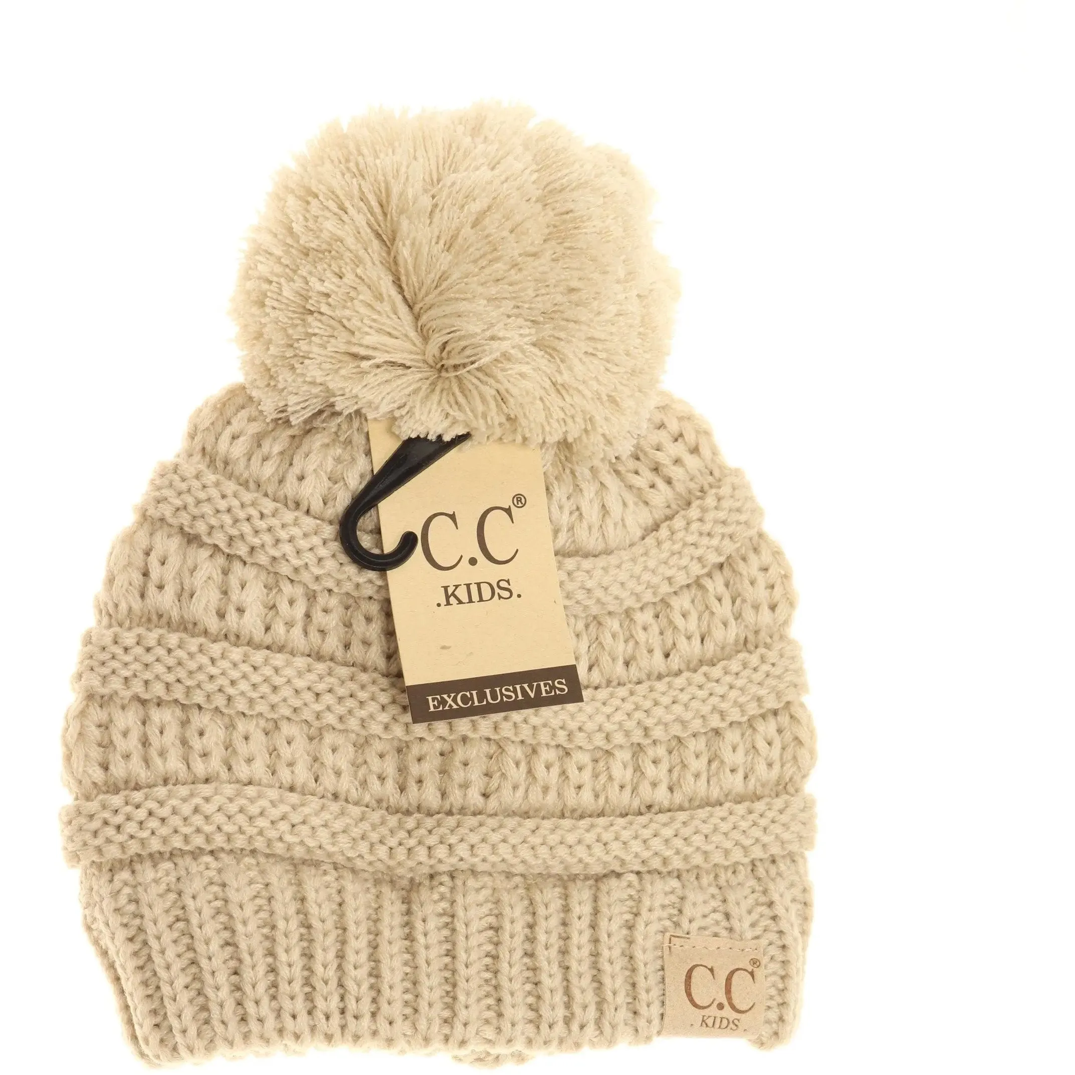 Kids' Solid Pom CC Beanie – Cozy & Adorable with a Classic Touch