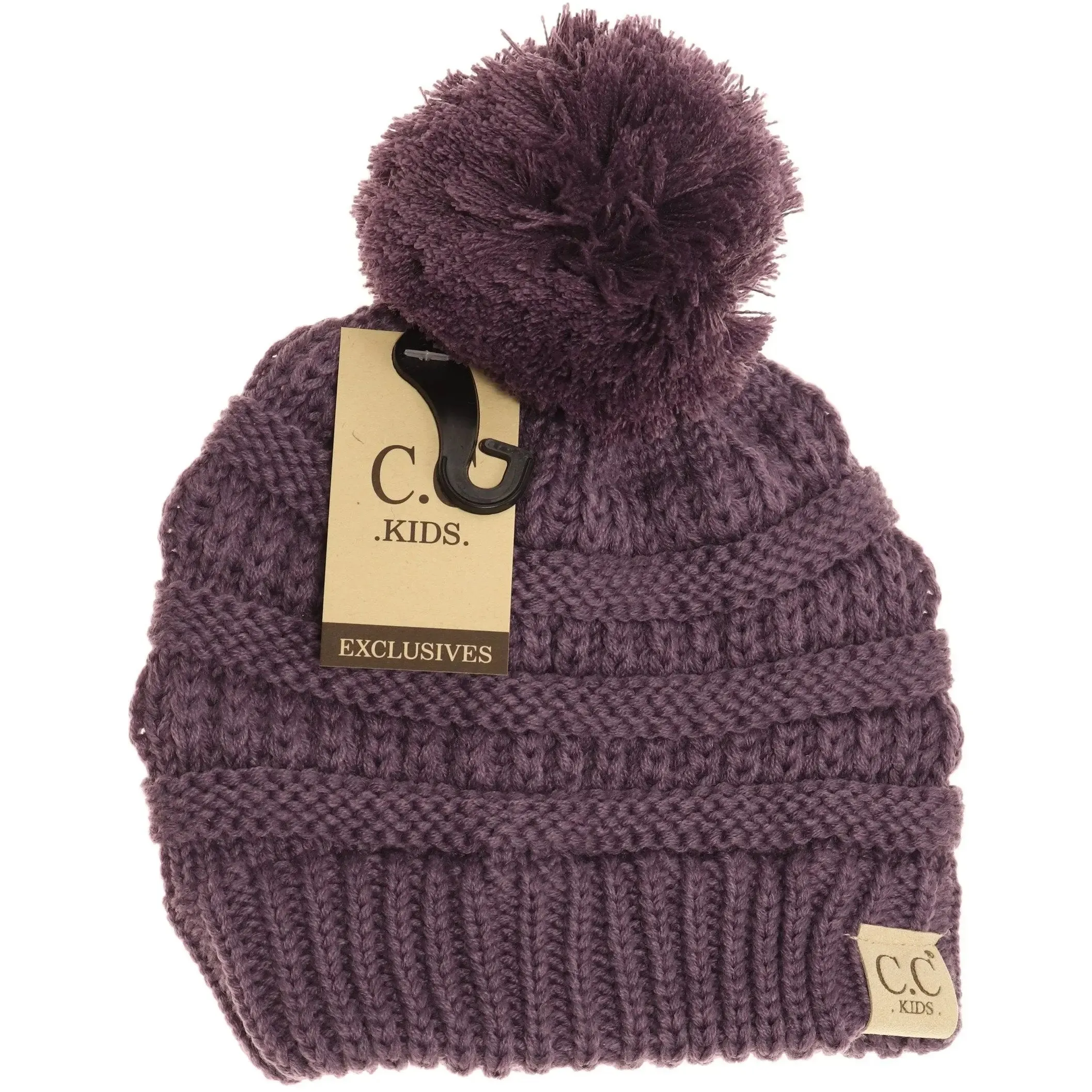 Kids' Solid Pom CC Beanie – Cozy & Adorable with a Classic Touch
