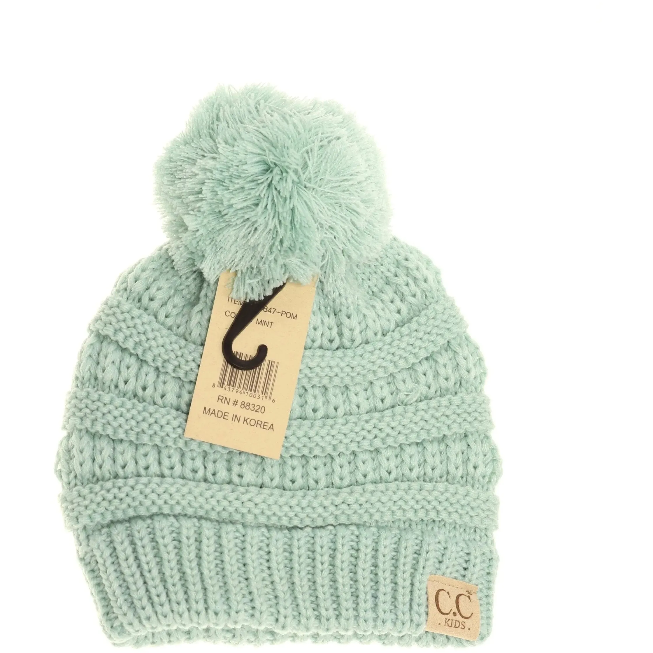 Kids' Solid Pom CC Beanie – Cozy & Adorable with a Classic Touch