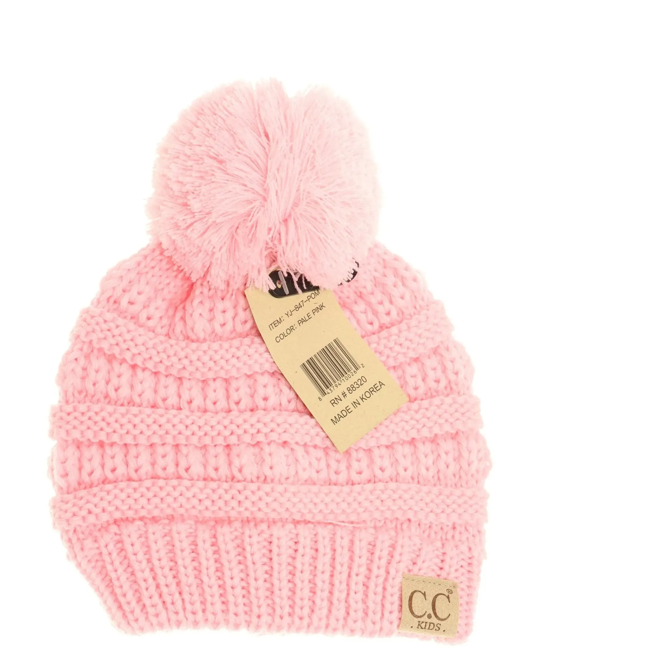 Kids' Solid Pom CC Beanie – Cozy & Adorable with a Classic Touch