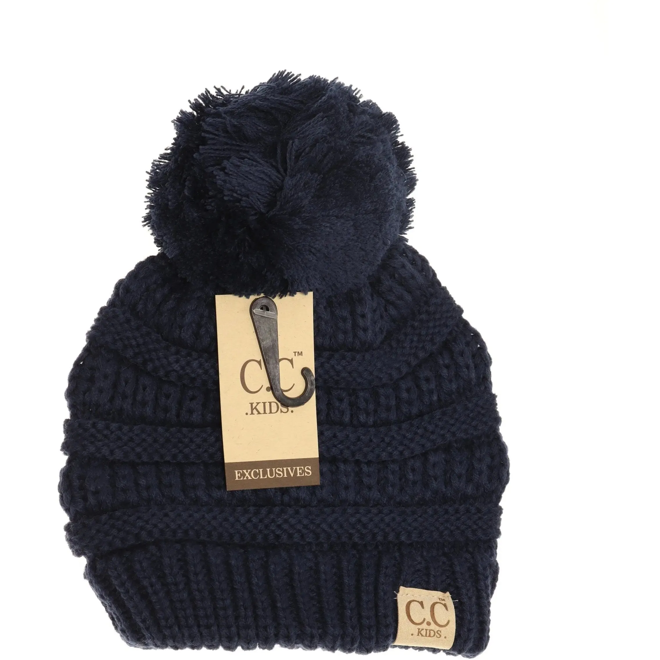 Kids' Solid Pom CC Beanie – Cozy & Adorable with a Classic Touch