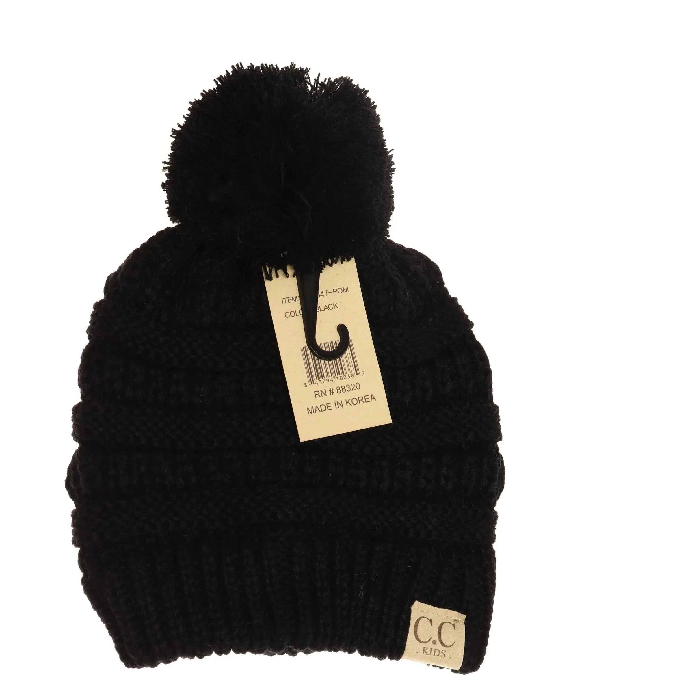 Kids' Solid Pom CC Beanie – Cozy & Adorable with a Classic Touch