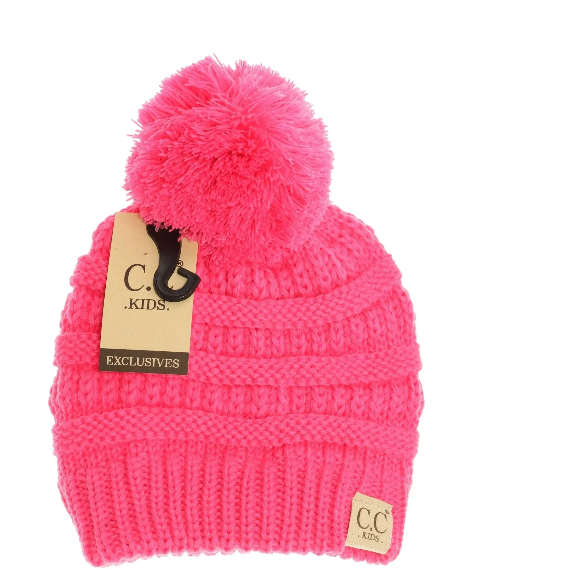 Kids' Solid Pom CC Beanie – Cozy & Adorable with a Classic Touch