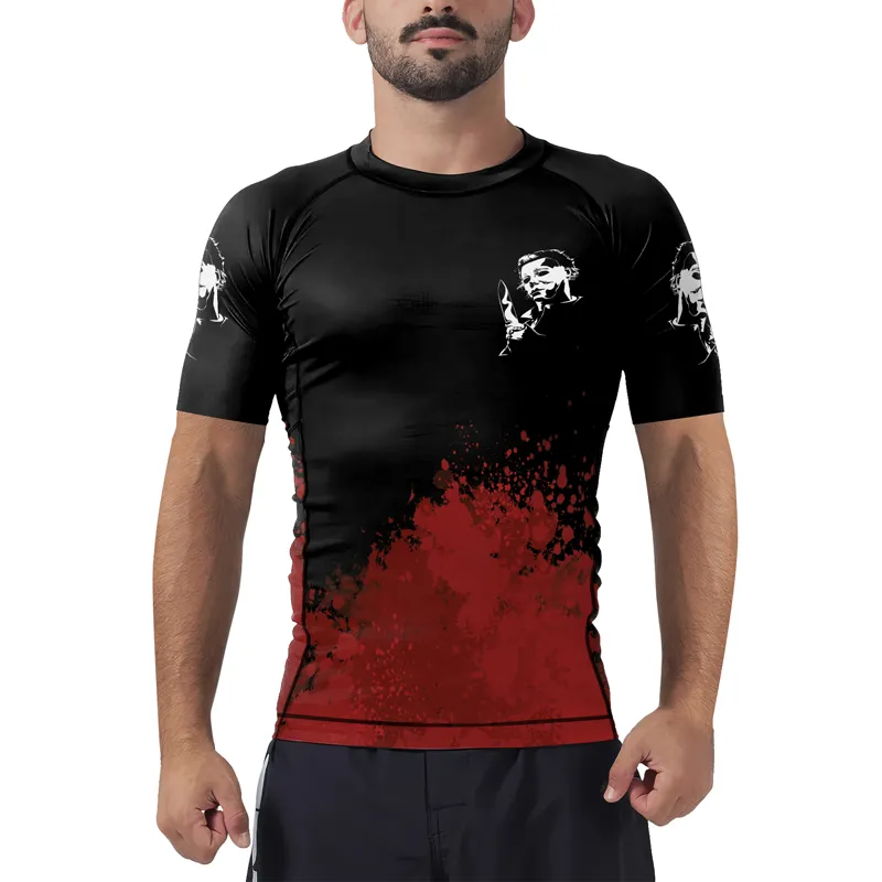 Michael Myers Evil Never Dies Men's Short Sleeve Rash Guard