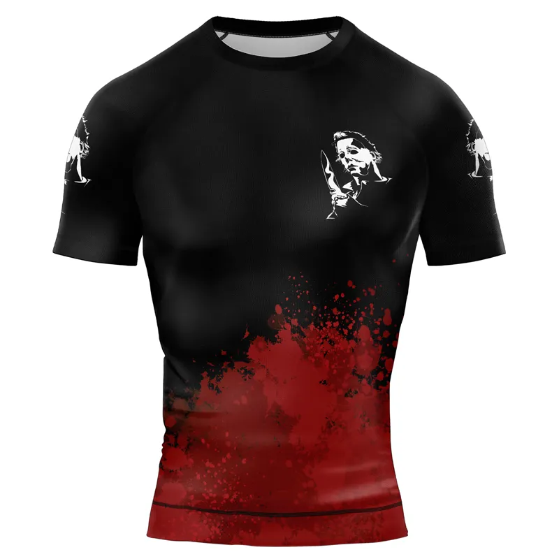 Michael Myers Evil Never Dies Men's Short Sleeve Rash Guard