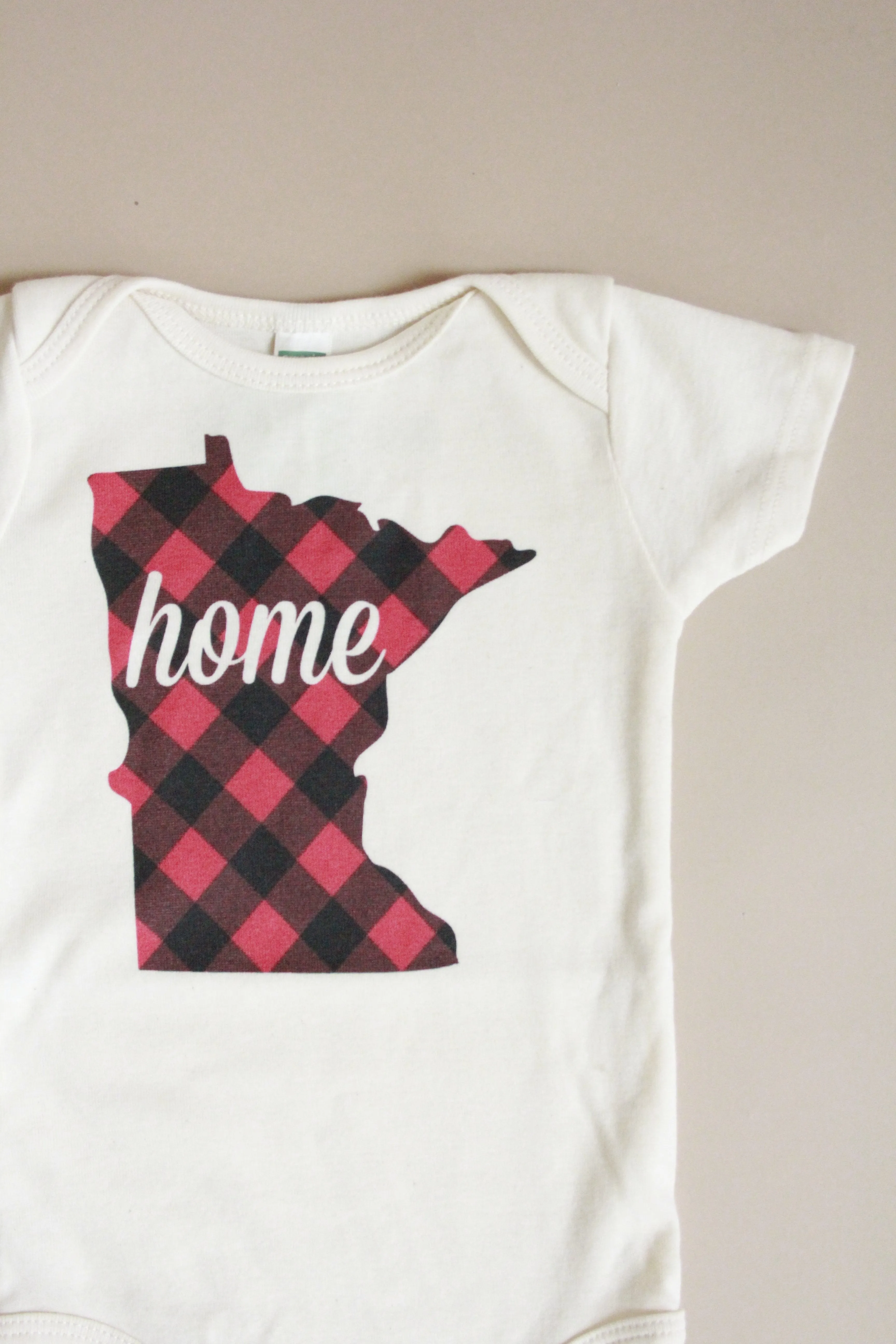 Minnesota Buffalo Plaid Organic Bodysuit