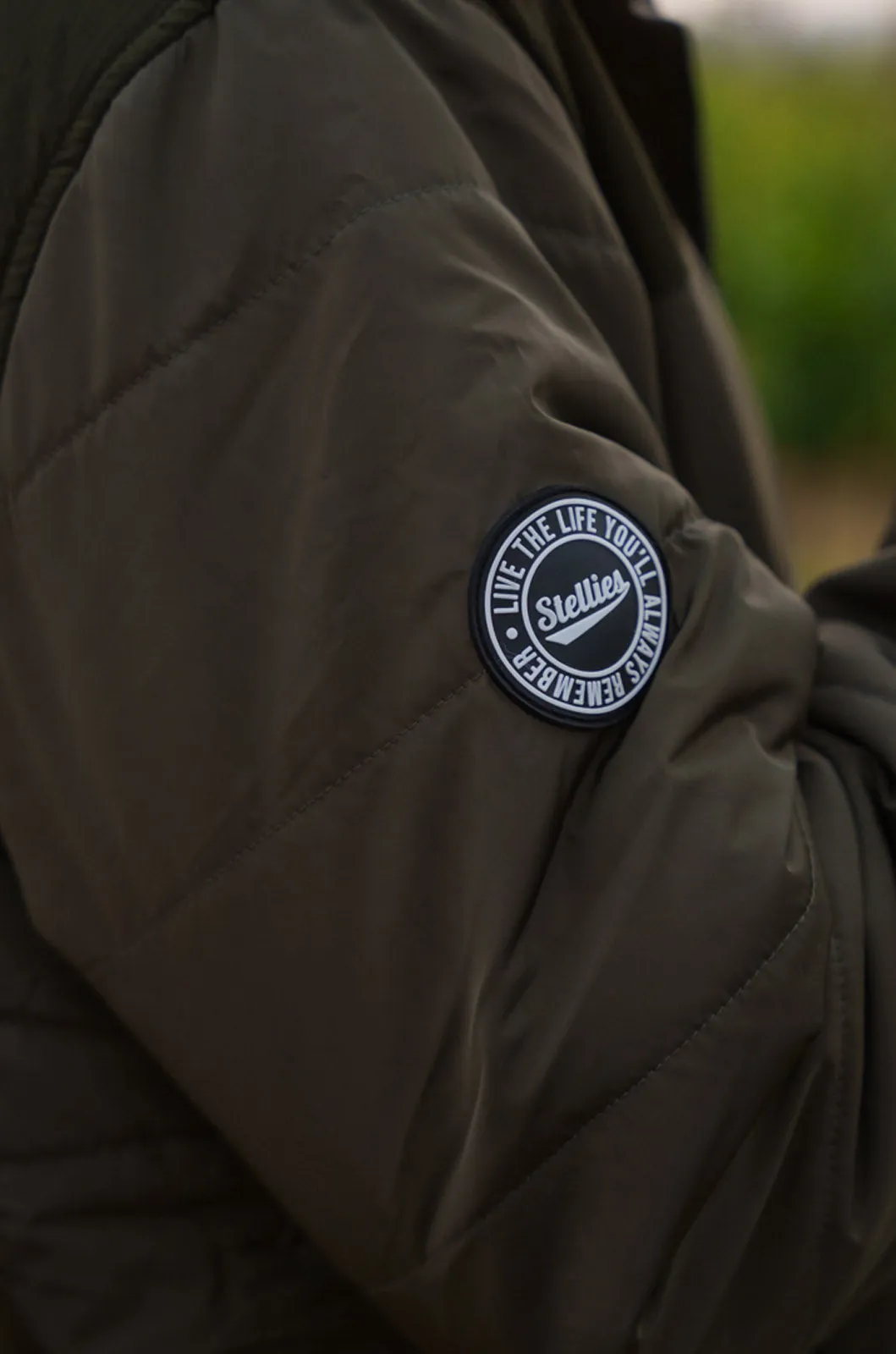 Two-Tone Puffer Jacket - Olive