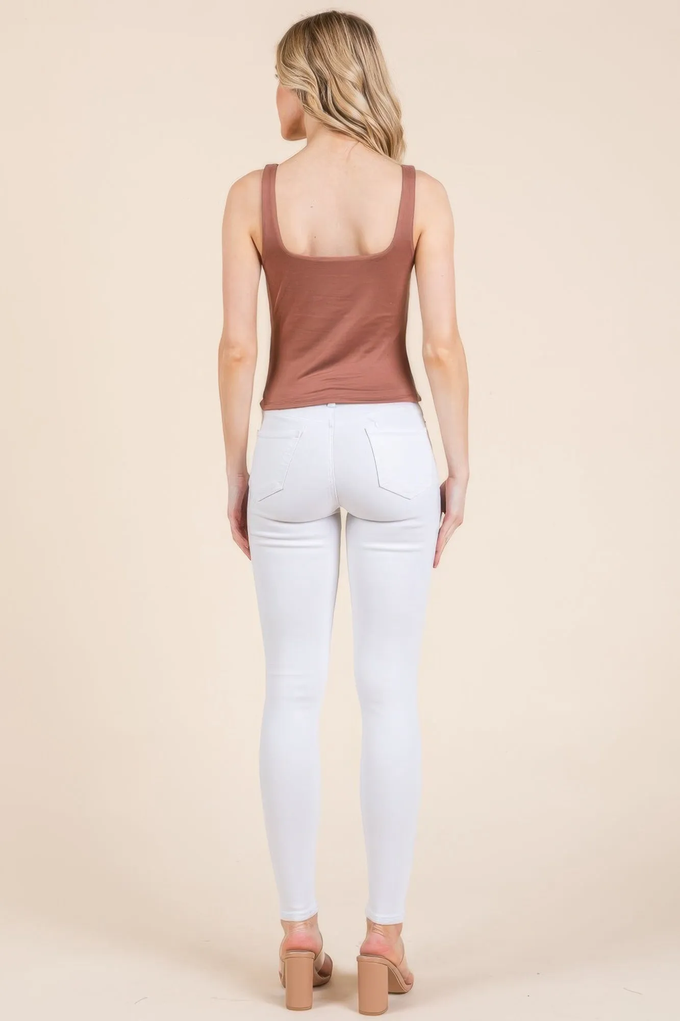 V-neck Basic Double Layers Tank Top