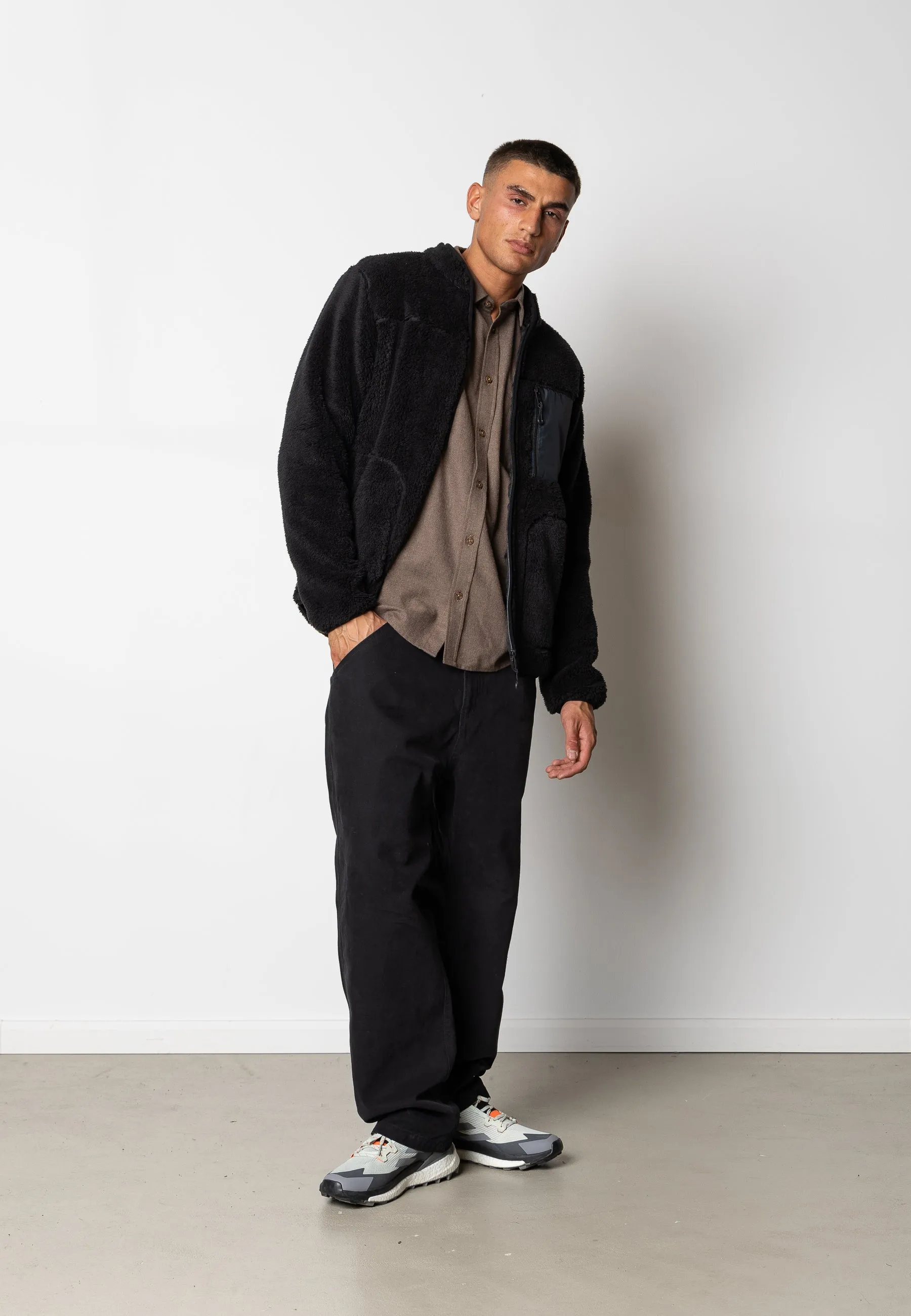 WOOD FLEECE JACKET - Black