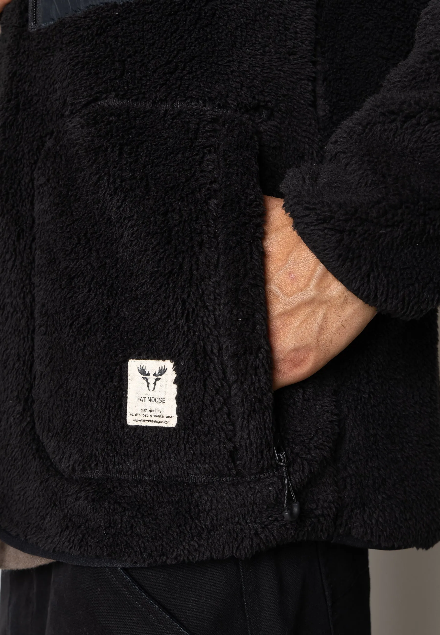 WOOD FLEECE JACKET - Black